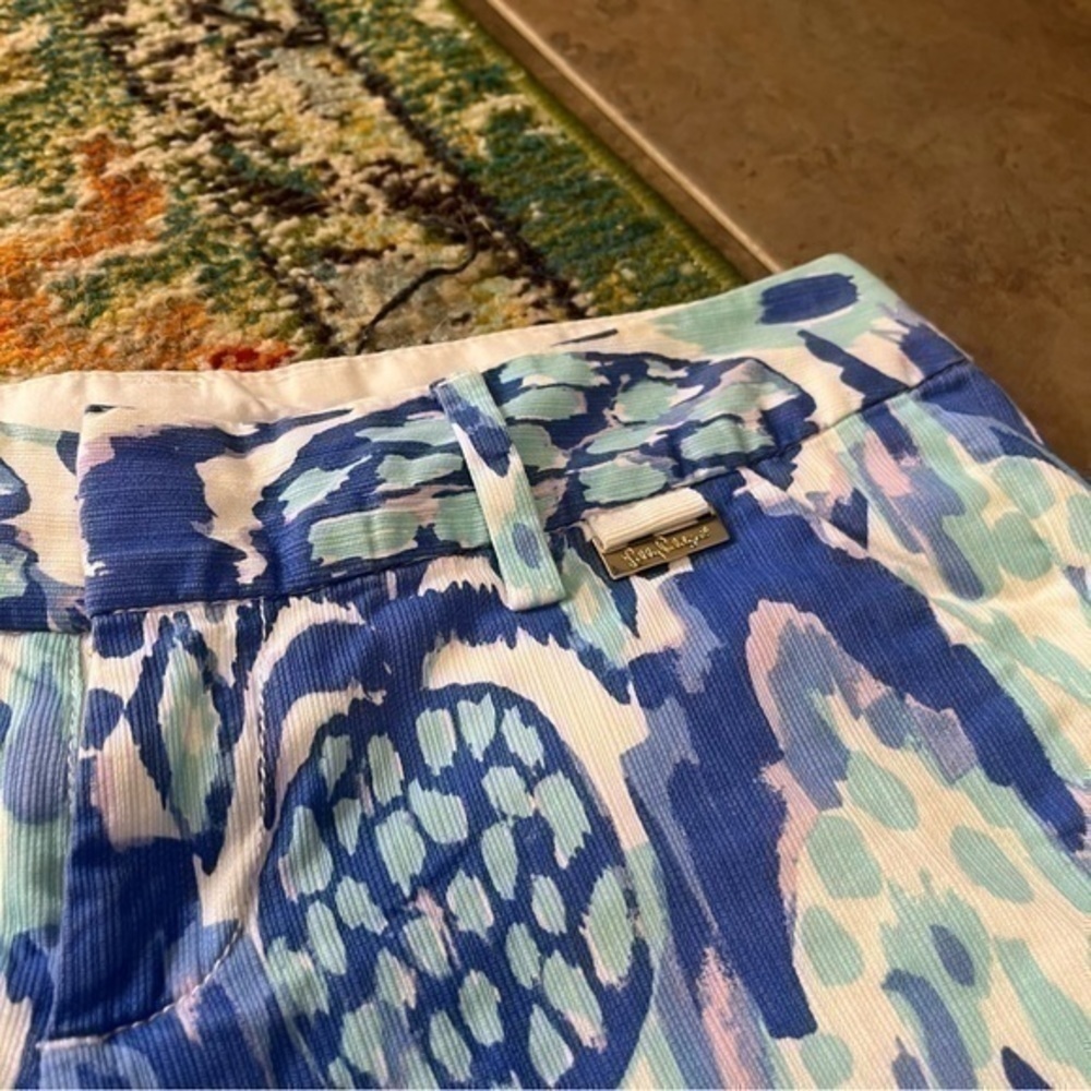 Lilly Pulitzer Callahan Blue Green Floral Print Shorts Size 00 - Picture 9 of 12